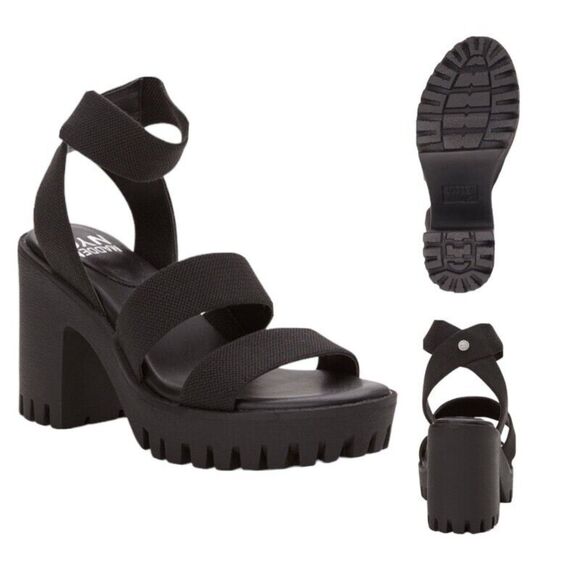 Lug Block 4" Heel Sandals . Size: 8 1/2 . TRP Outsole Textile Upper . New in Box - Picture 1 of 11